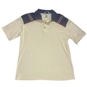 Sears Thumbs Up Knit Polo Shirt Men's L (Fits Medium) Vintage 70s Snaps Yellow